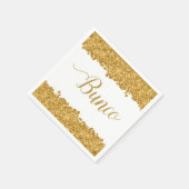 エレガント金ゴールドガーリーバンコパーティー スタンダードカクテルナプキン (角)