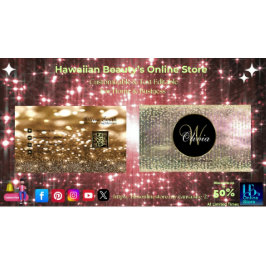 エレガント金ゴールドガーリービーズ式カーテングリッターQRコード 名刺