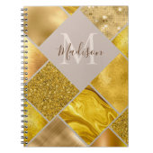 エレガント金ゴールドガーリー等方図鑑 ノートブック (正面)