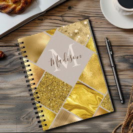 エレガント金ゴールドガーリー等方図鑑 ノートブック