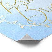 エレガント金ゴールドキャリッジブルーストーリーブックパーソナライズされた ポスター (角)