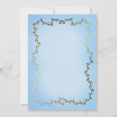 エレガント金ゴールドキャリッジブルーストーリーブックブライダル 招待状 (裏面)