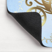 エレガント金ゴールドキャリッジブルーストーリーブックプリンセス マウスパッド (コーナー)