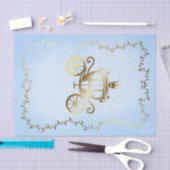 エレガント金ゴールドキャリッジブルーストーリーブック王室の 薄葉紙 (クラフト)