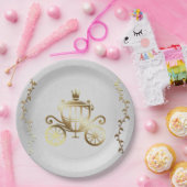 エレガント金ゴールドキャリッジホワイトストーリーブック王室の ペーパープレート (パーティー)