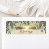 エレガント金ゴールドキラキラ松の枝クリスマス ラベル (インサイチュ)