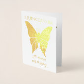 エレガント金ゴールドキンセアニェラ招待状 箔カード (正面)