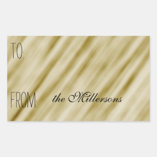 エレガント金ゴールドギフトラベル 長方形シール (正面)