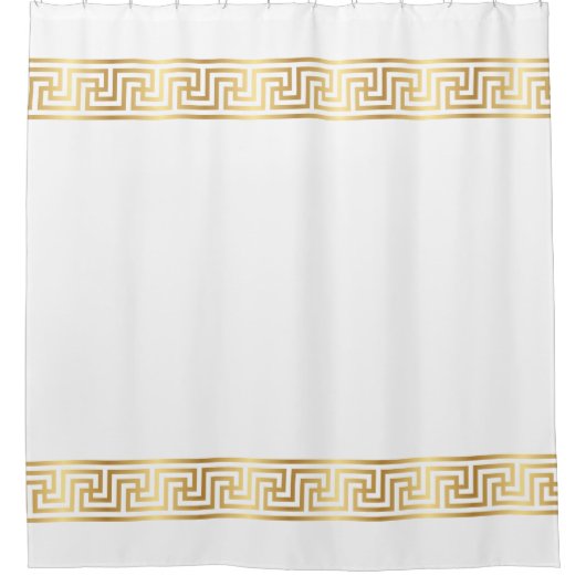 エレガント金ゴールドギリシャ模様シャワーカーテン シャワーカーテン (正面)