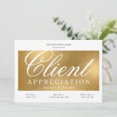 エレガント金ゴールドクライアント評価ビジネスディナー 招待状 (スタンド正面)
