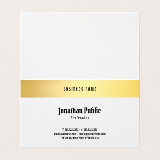 エレガント金ゴールドクラシックの旧スタイル文字テンプレート 名刺 (内部フラット)