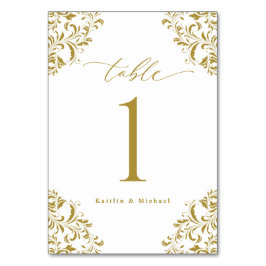 エレガント金ゴールドクラシックヴィンテージ結婚スモール テーブルナンバー