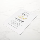 エレガント金ゴールドクラシック書結婚文字 箔招待状 (回転した状態)