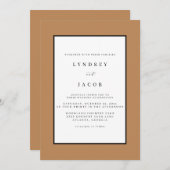 エレガント金ゴールドクラシック結婚式招待状 招待状 (正面/裏面)