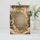 エレガント金ゴールドクリスタル結婚シャンデリア エンクロージャーカード (スタンド正面)