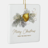 エレガント金ゴールドクリスマスパーティー セラミックオーナメント (右)