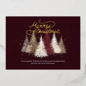 エレガント金ゴールドクリスマスパーティー 箔招待状 (正面)