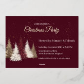 エレガント金ゴールドクリスマスパーティー 箔招待状 (裏面)