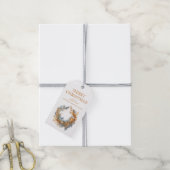 エレガント金ゴールドクリスマスリースカスタム ギフトタグ (より糸付き)