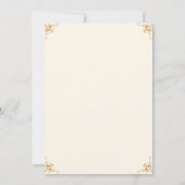 エレガント金ゴールドクリームイスラム結婚教徒 招待状 (裏面)