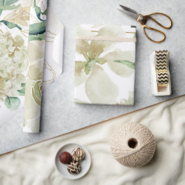 エレガント金ゴールドクリーム水色バラ母音更新 ラッピングペーパー