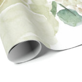 エレガント金ゴールドクリーム水色バラ母音更新 ラッピングペーパー (ロールコーナー)