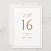 エレガント金ゴールドクリーンミニマリストのテーブル番号 (正面)