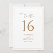 エレガント金ゴールドクリーンミニマリストのテーブル番号 (裏面)