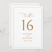 エレガント金ゴールドクリーンミニマリストのテーブル番号 (正面/裏面)