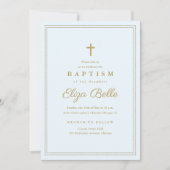 エレガント金ゴールドクロス宗教バプテスマ&《キリスト教》洗礼式や命名式 招待状 (正面)
