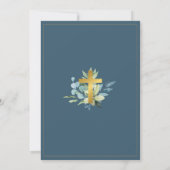 エレガント金ゴールドクロス《キリスト教》洗礼式や命名式 招待状 (裏面)