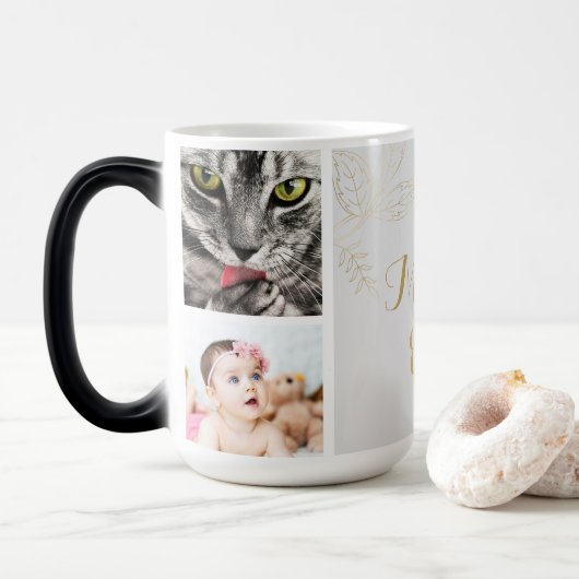 エレガント金ゴールドクールママ今まで写真 モーフィングマグカップ (ドーナツ)