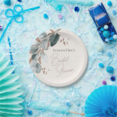 エレガント金ゴールドグきらめくリー葉ブライダルシャワー ペーパープレート (パーティー)