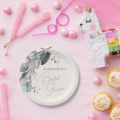 エレガント金ゴールドグきらめくリー葉ブライダルシャワー ペーパープレート (パーティー)