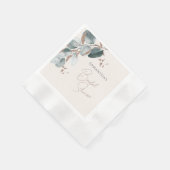 エレガント金ゴールドグきらめくリー葉ブライダルシャワー 縁ありカクテルナプキン (角)