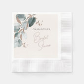 エレガント金ゴールドグきらめくリー葉ブライダルシャワー 縁ありカクテルナプキン (正面)