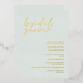 エレガント金ゴールドグカジュアルリプトブライダルシャワー 箔招待状