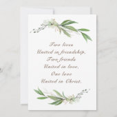 エレガント金ゴールドグシンプルリーフローラ感動的 セーブザデート (裏面)