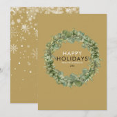 エレガント金ゴールドグモダンレリーリースクリスマス シーズンカード (正面/裏面)