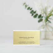 エレガント金ゴールドグラマシンプルラスデザイントレンディープレーン 名刺 (スタンド正面)