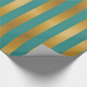 エレガント金ゴールドグリストライプのーンホリデー ラッピングペーパー (角)