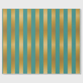 エレガント金ゴールドグリストライプのーンホリデー ラッピングペーパー (フラット)