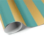 エレガント金ゴールドグリストライプのーンホリデー ラッピングペーパー (ロールコーナー)