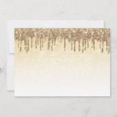 エレガント金ゴールドグリッターがsweet sixteenを乾燥 招待状 (裏面)