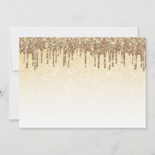 エレガント金ゴールドグリッターがsweet sixteenを乾燥 招待状 (裏面)