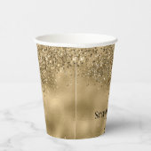 エレガント金ゴールドグリッターとフォイル結婚の紙カップ 紙コップ (右)
