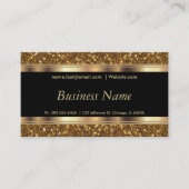 エレガント金ゴールドグリッターとブラック 名刺 (正面)