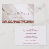 エレガント金ゴールドグリッターと大理石の書道スクリプト 名刺 (正面/裏面)