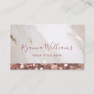 エレガント金ゴールドグリッターと大理石の書道スクリプト 名刺