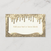 エレガント金ゴールドグリッターと金ゴールドドリップデザイン プレイスカード (裏面)